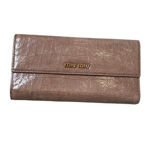 Miu Miu pink leather long wallet